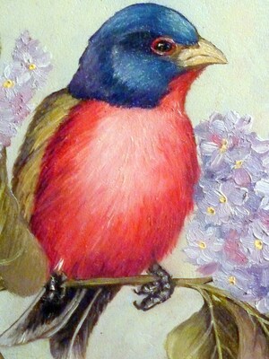 Spring Song Bird Painting, original oil painting 11x14 - image4